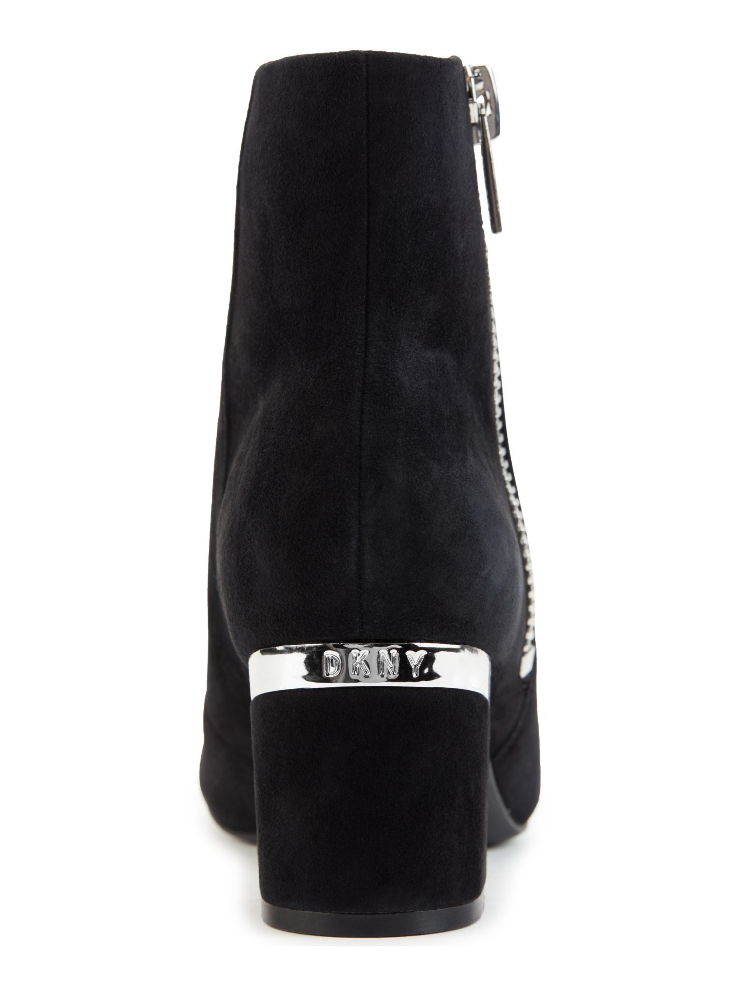 Black Leather Block Heel Booties X317