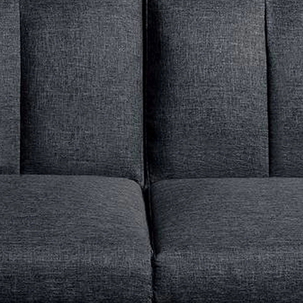 Black Adjustable Futon Sofa Bed with Vertical Channel Tufting N5461
