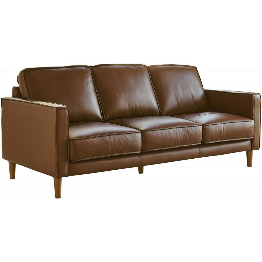 Chestnut Top-Grain Leather Armchair Y271