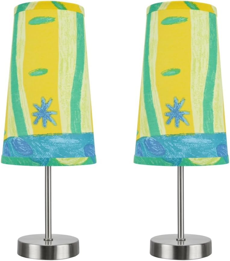 Satin Nickel Candlestick Table Lamp, 2-Pack, 14 1/4 High I333