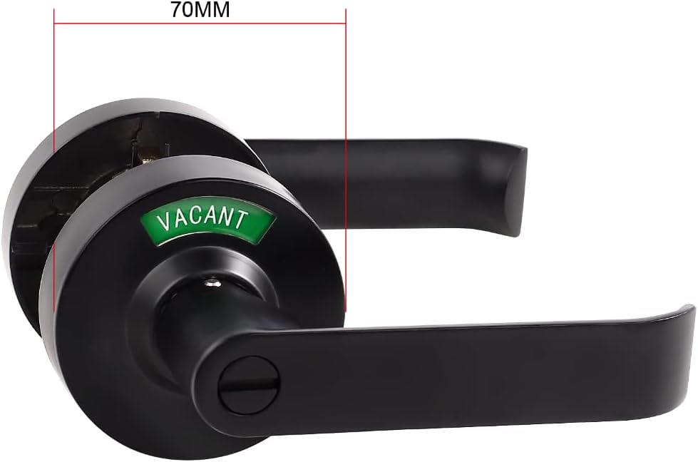 Matte Black Privacy Lock with Large Indicator I260