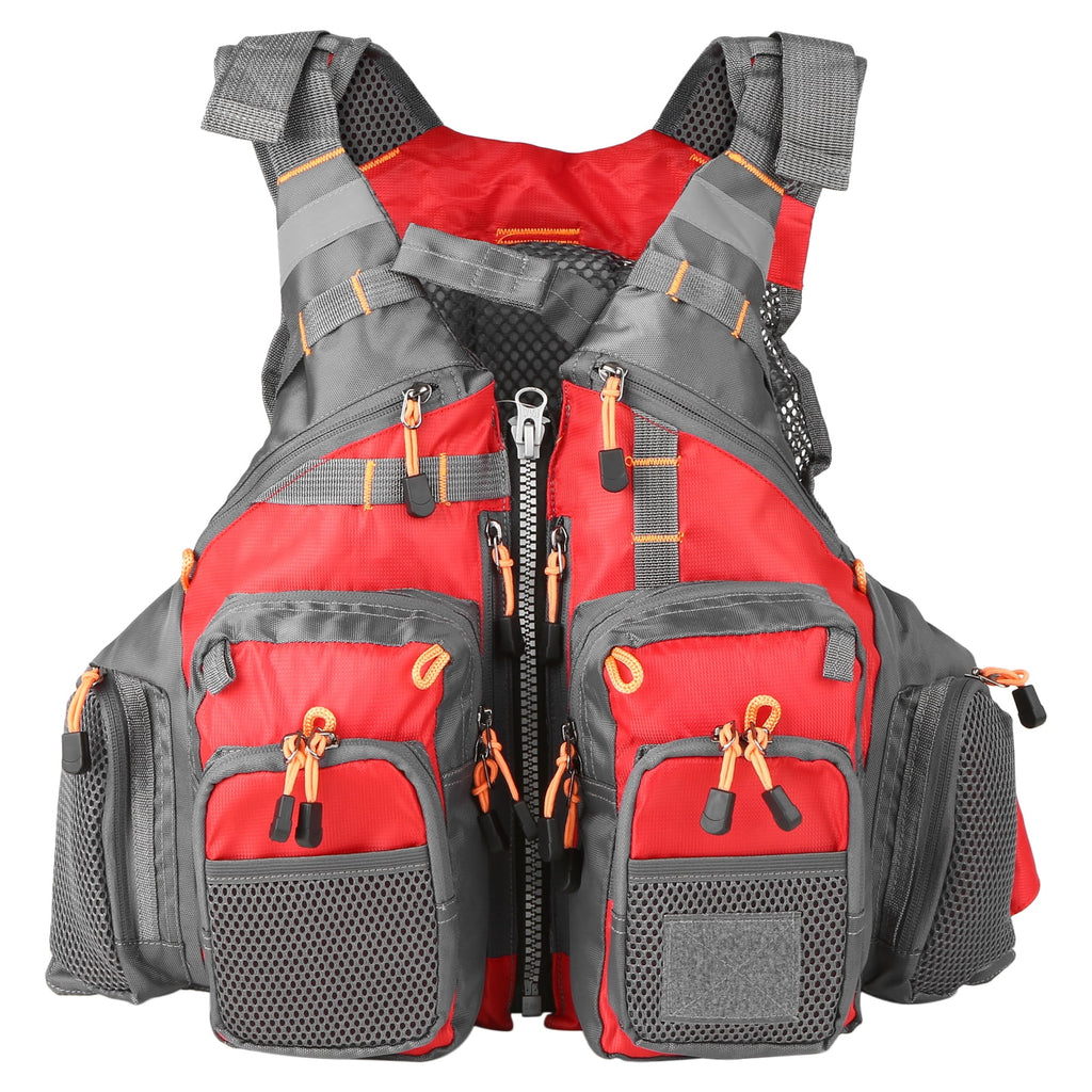 Utility Vest Floatation Device, Breathable Padded Fishing Life Vests, 209lb Bearing W85460