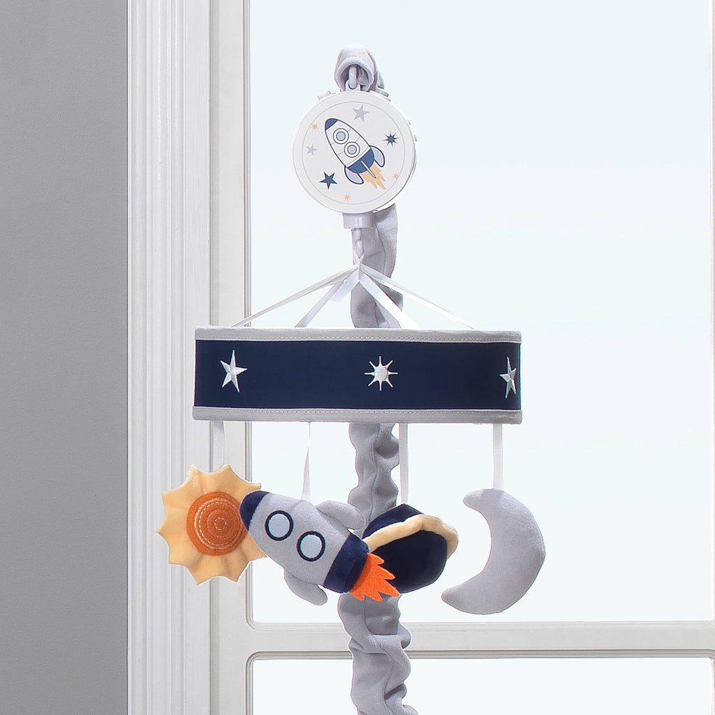 Blue/Navy/Gray Space Musical Baby Crib Mobile G23371