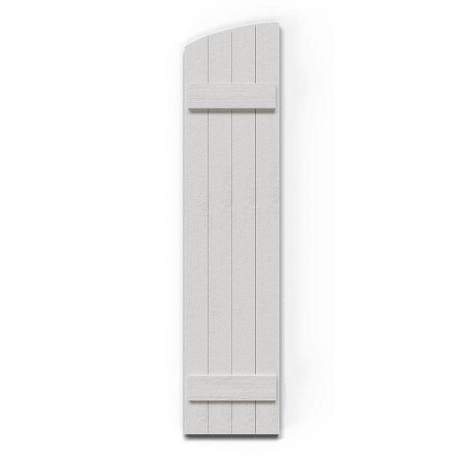 Rustic Faux Wood Shutters with Elliptical Arch Top F87128