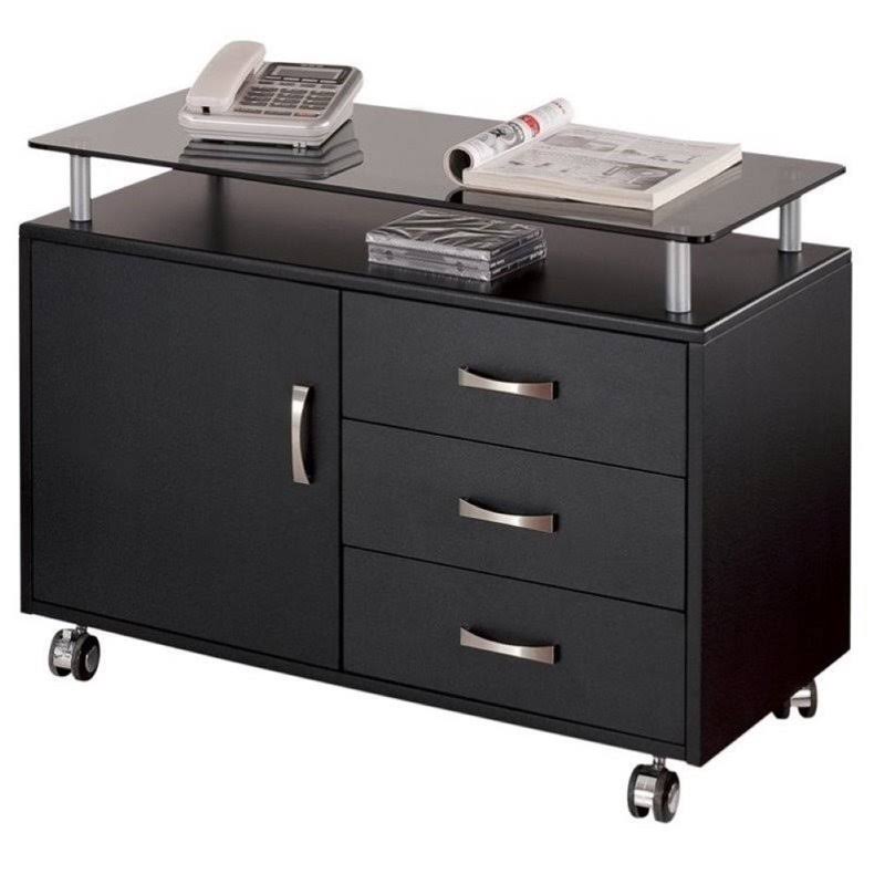 3 Drawer Wood Storage Cabinet in Graphite U286