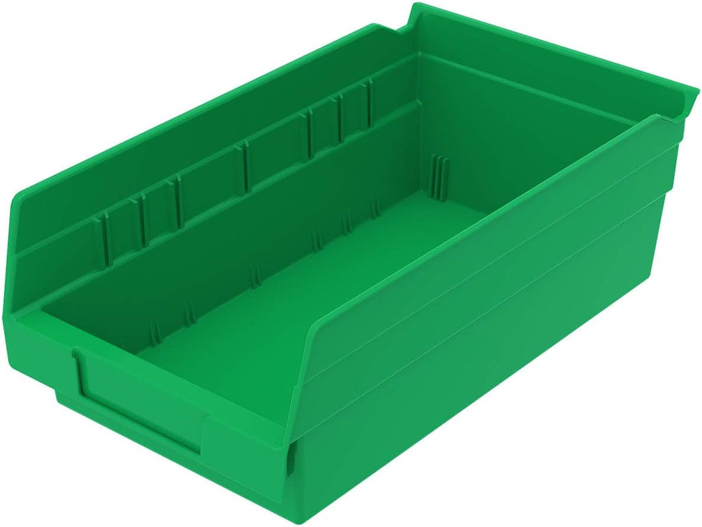 Plastic Nesting Shelf Bin Box, 12-Inch x 6-1/2-Inch x 4-Inch, Red, 12-Pack D253259