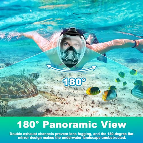 Full Face Snorkel Mask with Dry Top Breathing System and Detachable Camera Mount S25475