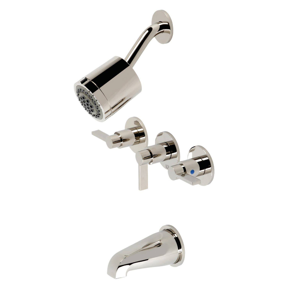 Three-Handle Tub & Shower Faucet Polished Nickel P746771