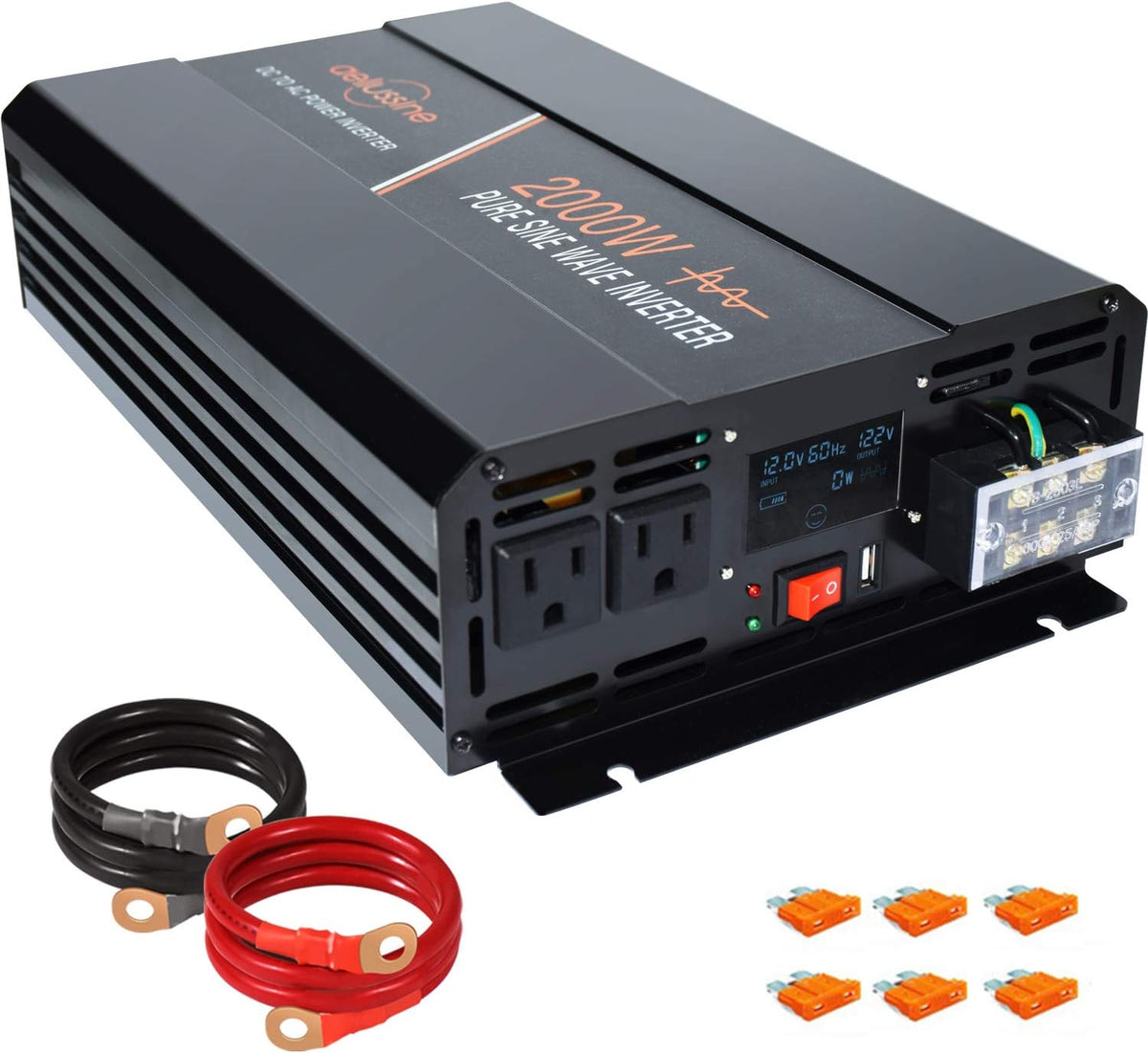 1500w Pure Sine Wave Power Inverter 24 Volt DC to AC 110v 120v Car Power Inverter J17820