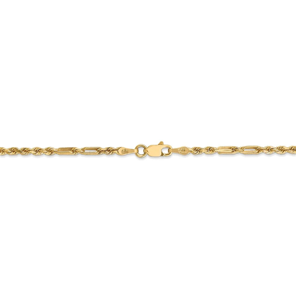 14kt Yellow Gold Diamond Cut Milano Rope Chain Bracelet 7 inch Q473560