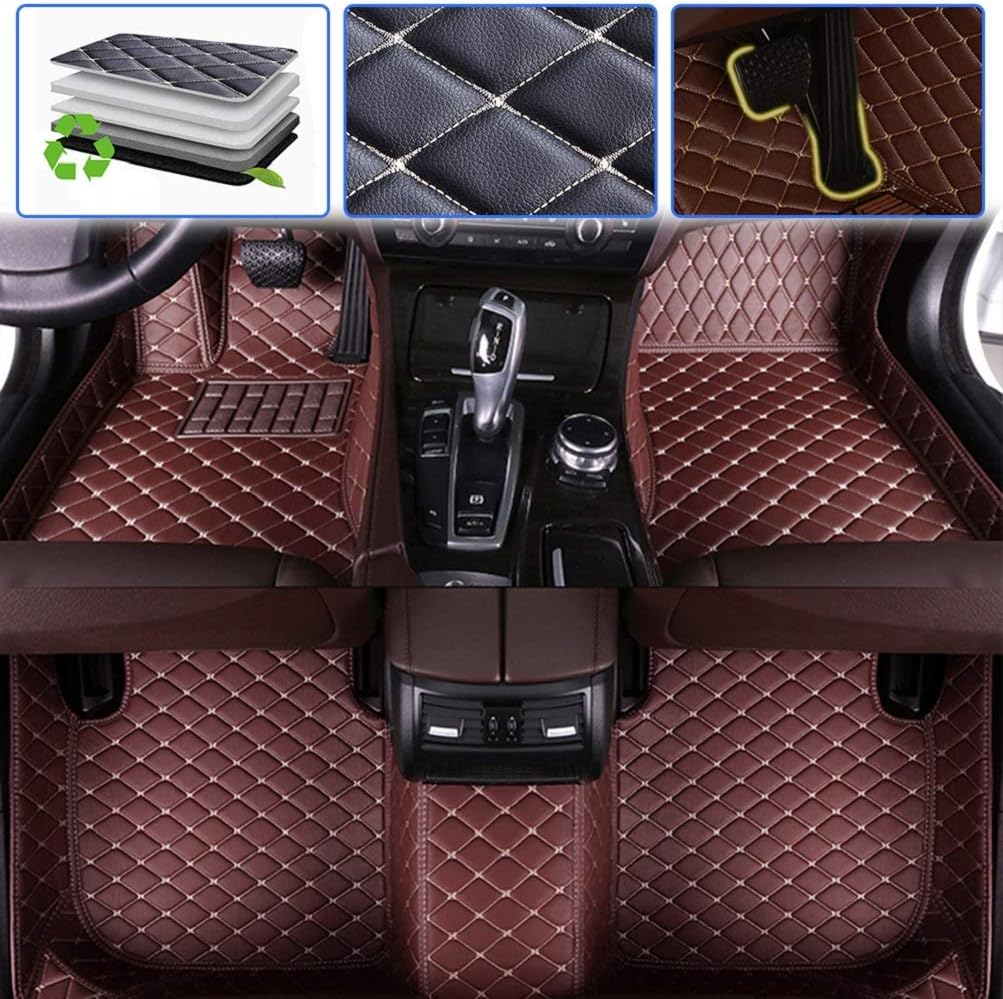 Red Waterproof Full Coverage Car Floor Mats C6053