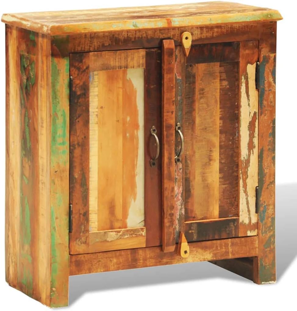 Rustic 2 Door Cabinet Reclaimed Wood Finish Console Cabinet Q46919