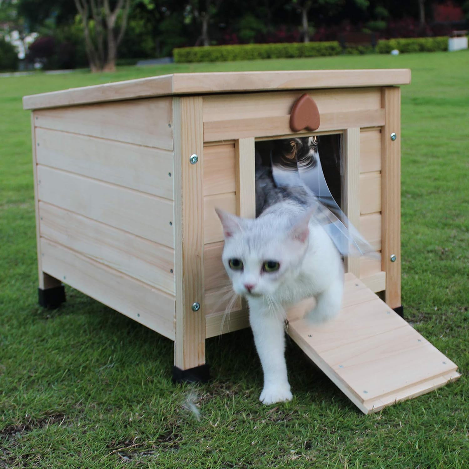 Wooden Bunny Cage Habitat Weatherproof Kitty Condo Z346097