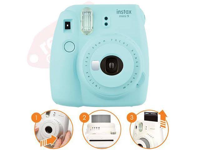 Ice Blue Instant Film Camera with 40 Film Accessory Kit J899475