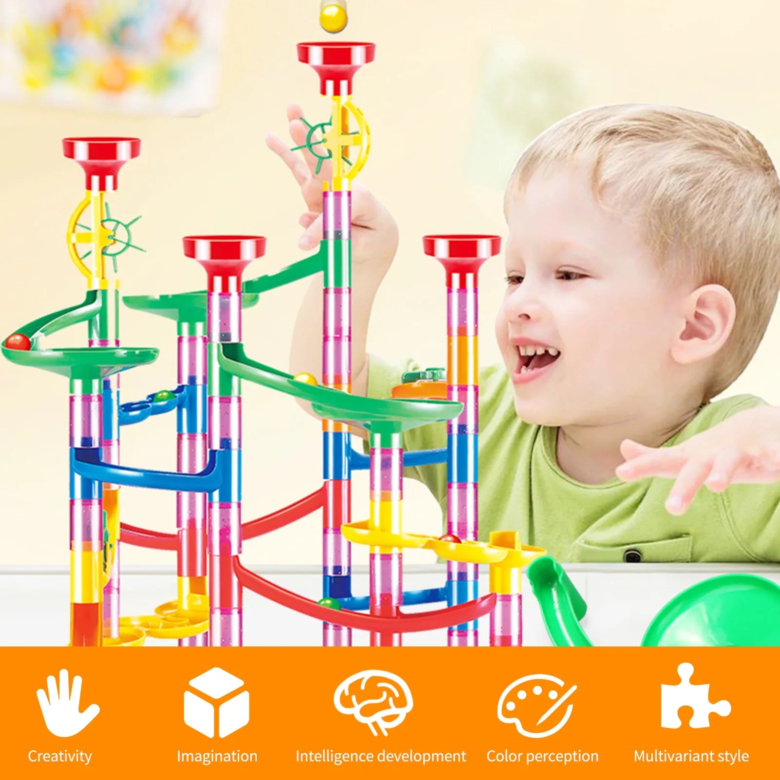 105 Piece Marble Run Building Block Set H528472