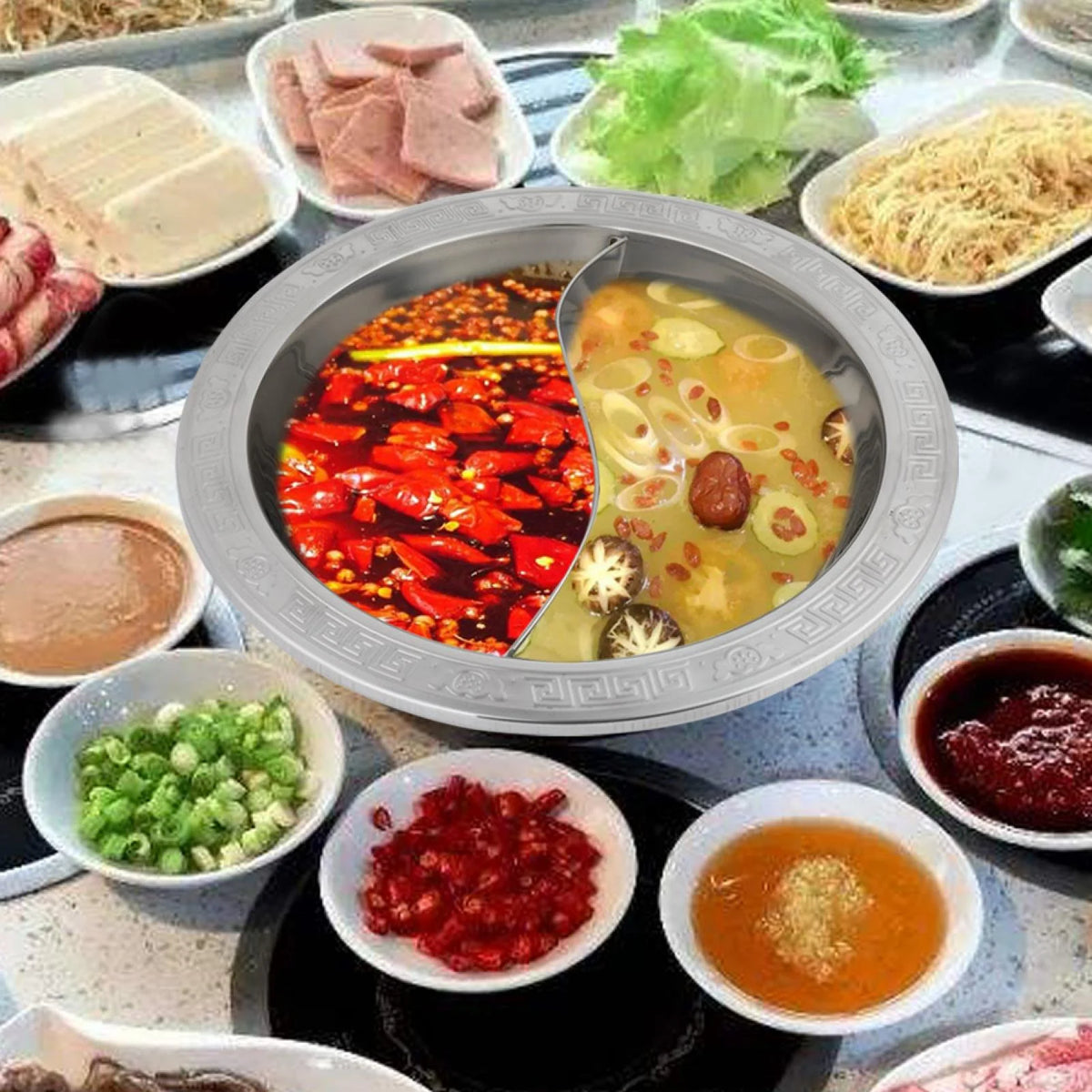 Stainless Steel Divided Hot Pot I367647