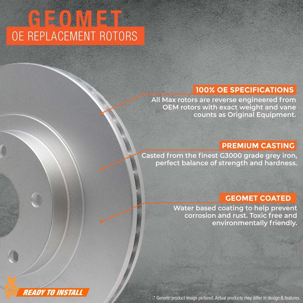 Max Brakes Geomet OE Rotors with Carbon Ceramic Pads U87601