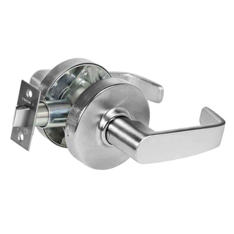 7 Line Grade 2 Passage Door Lever Set with L Lever Satin Chrome O71064