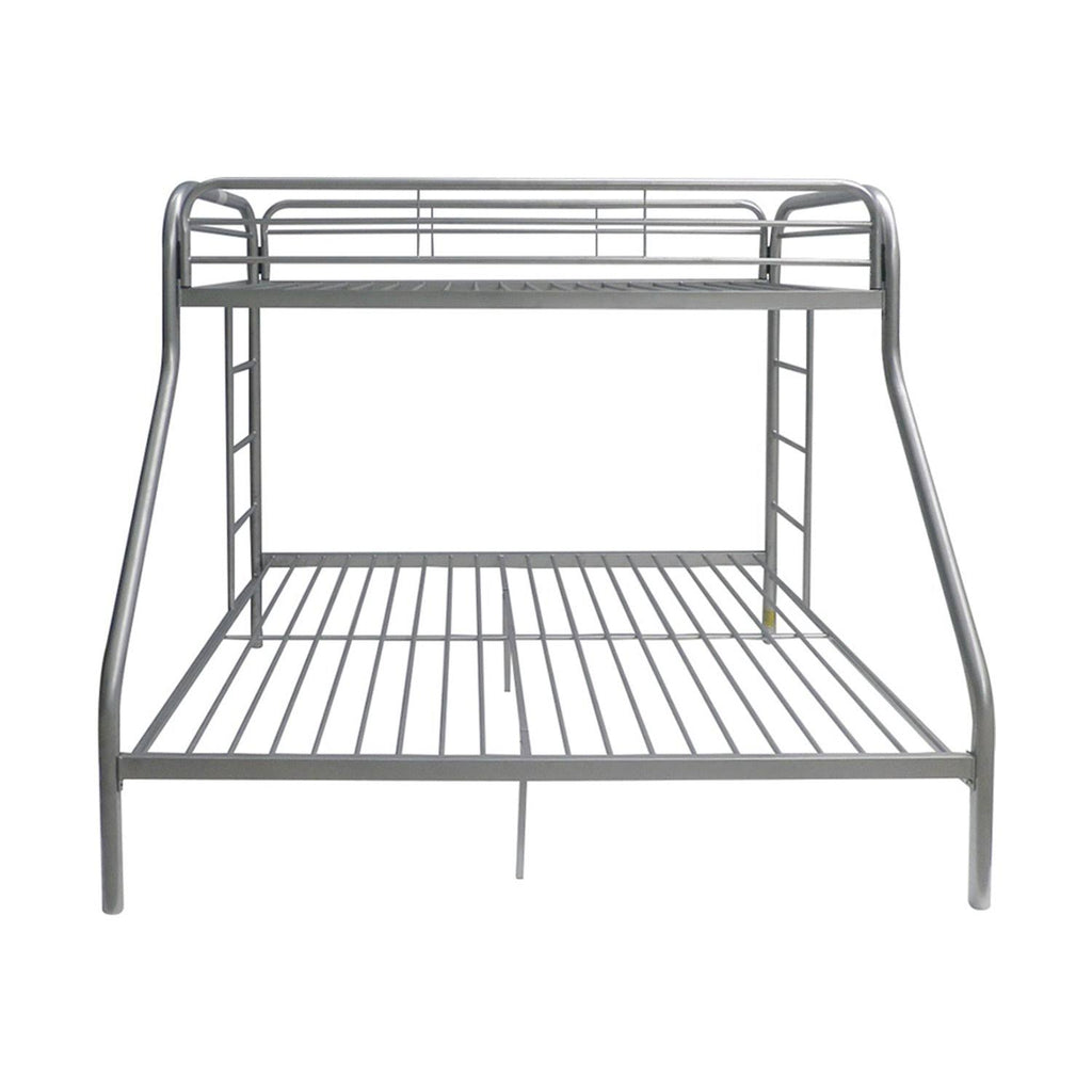 Twin Over Full White Metal Tube Bunk Bed K8349