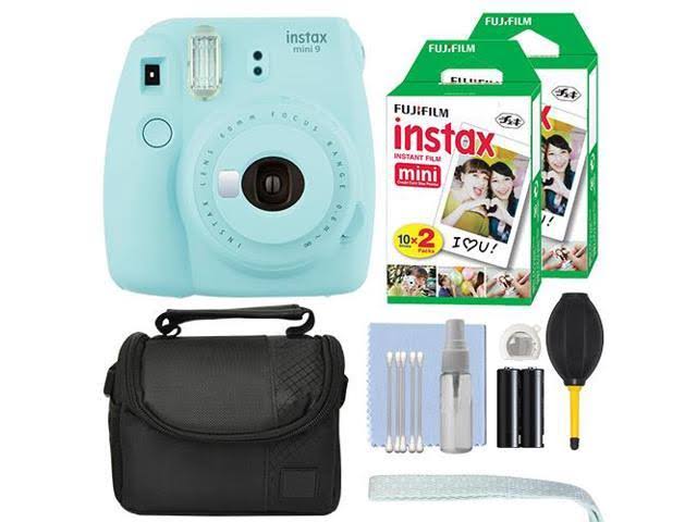 Ice Blue Instant Film Camera with 40 Film Accessory Kit J899475