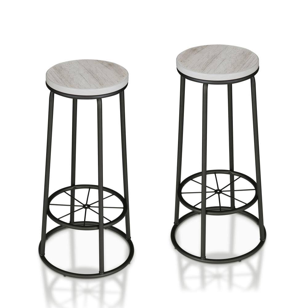 Metal Frame Bar Stool in Coaster White (Set of 2) M6281
