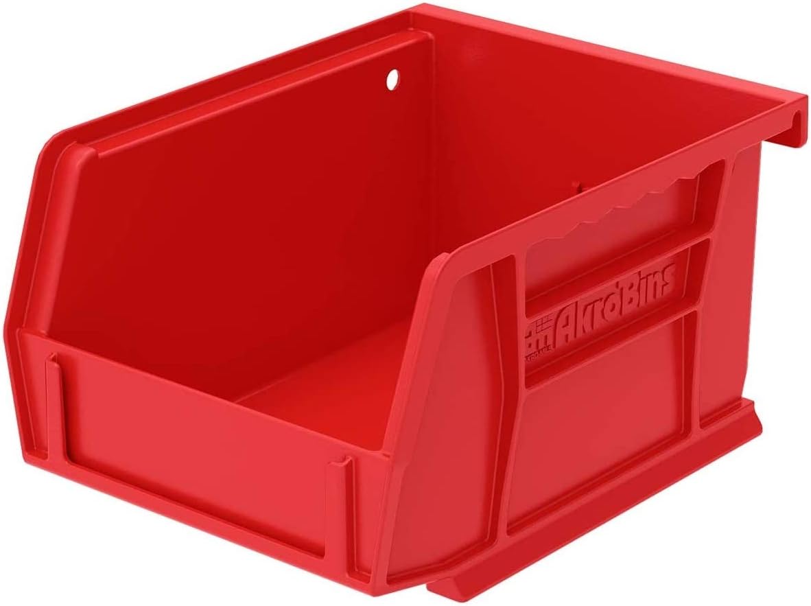 Plastic Storage Bin Hanging Stacking Containers, Black, 24-Pack Pack of 2 B59250
