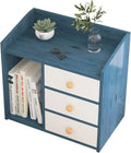 White 3 Drawer Wooden Nightstand with Storage Shelves Q242