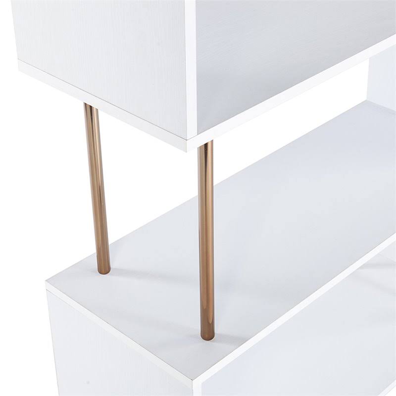 White and Champagne 4 Shelf Bookcase P32491