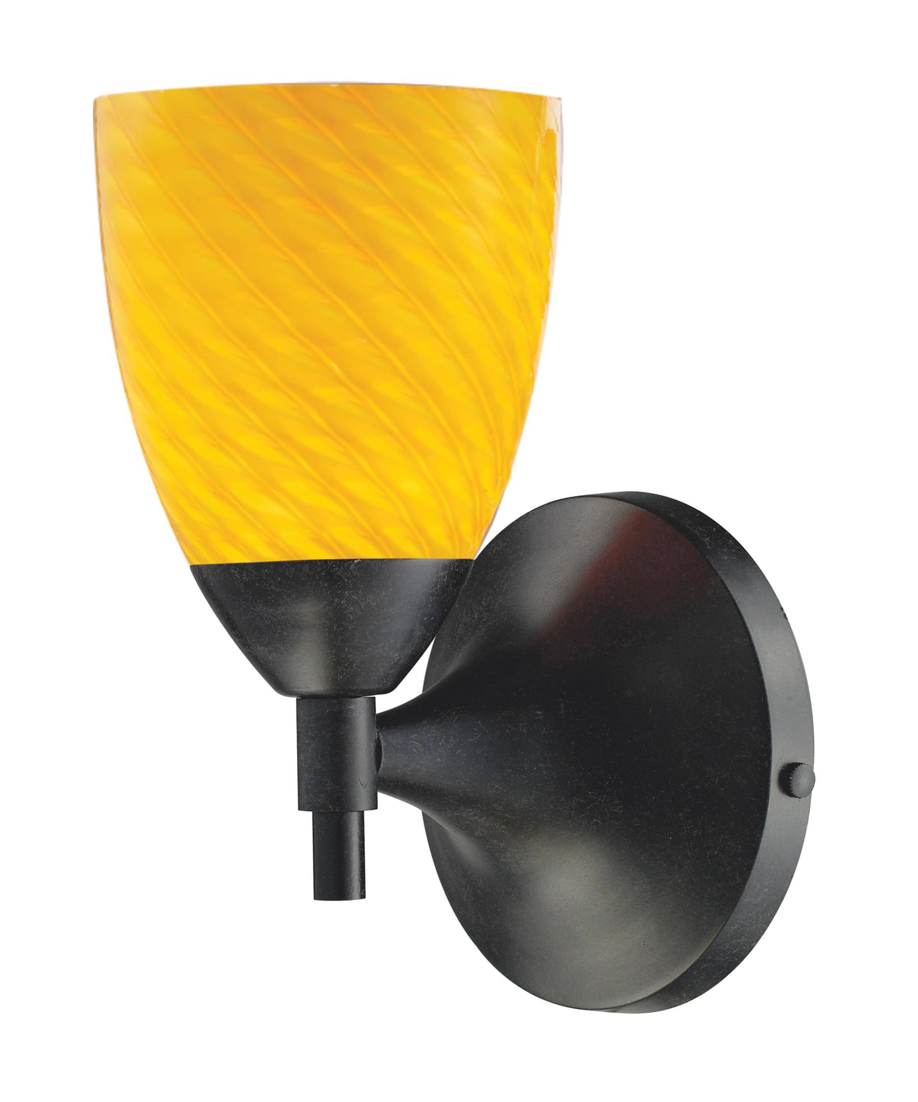 Dark Rust 1-Light Sconce with Canary Glass R745