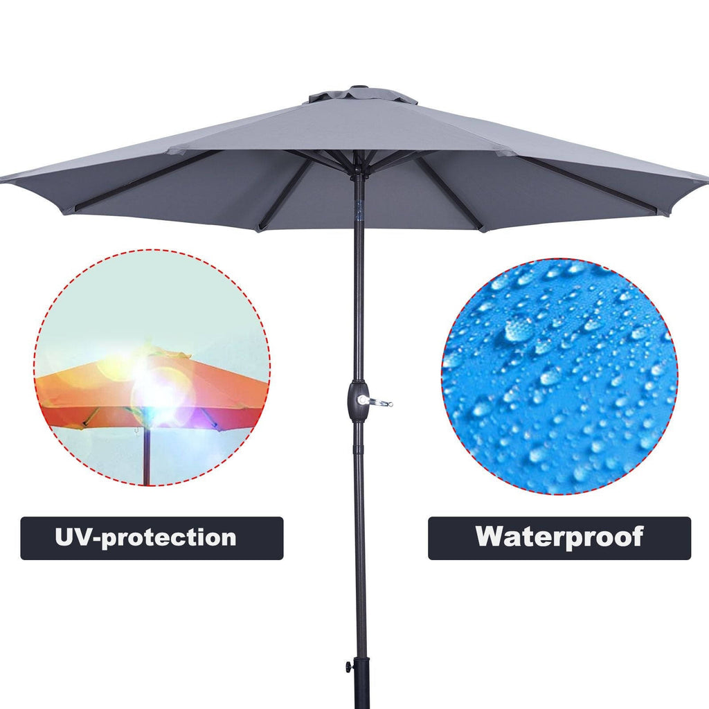Red 9ft Waterproof Patio Umbrella with Tilt and Crank S16755
