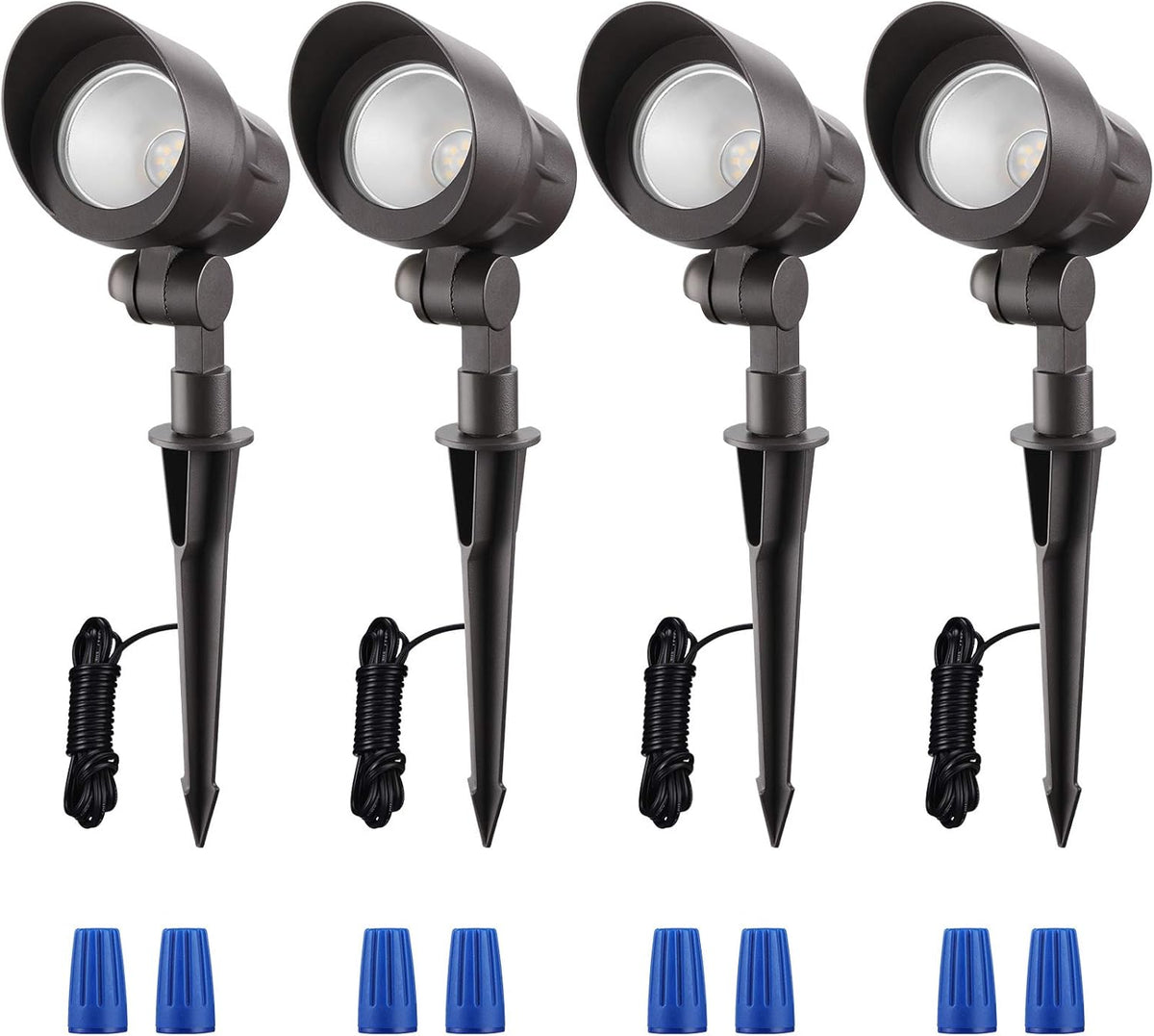 4W LED Landscape Spotlight, Bronze Aluminum, 5000K Daylight, Pack of 4 N93756