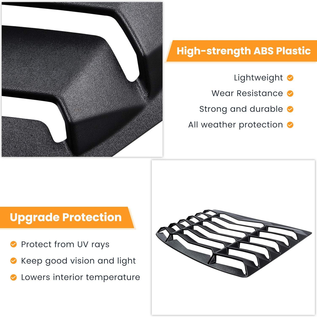 Rear Window Louver Sun Shade Cover Matte Black ABS for Chevy Camaro 2010 2015 X49264