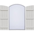 Rustic Faux Wood Shutters with Elliptical Arch Top F87128