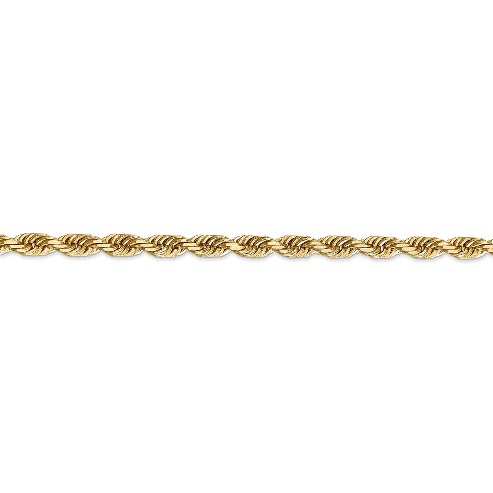 22 inch 14kt Yellow Gold Diamond Cut Rope Chain I83742