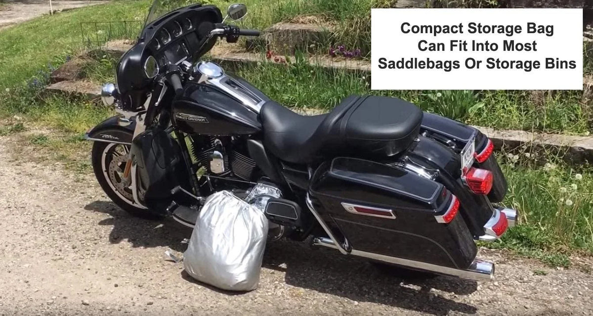 Motorcycle Cover with Securing Straps and Storage Bag D389209