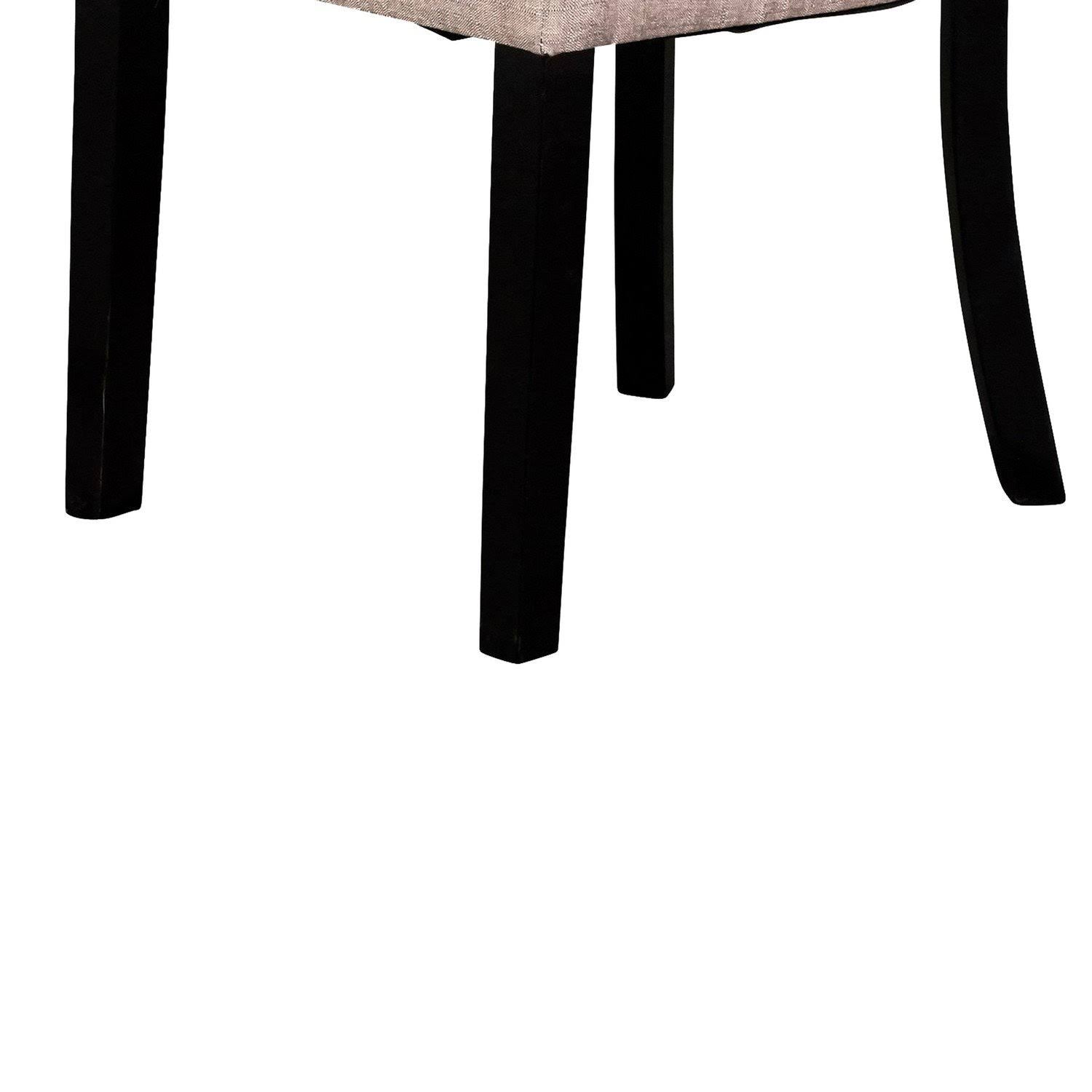 Black and Beige Wooden Dining Chair Set of 2 L3948