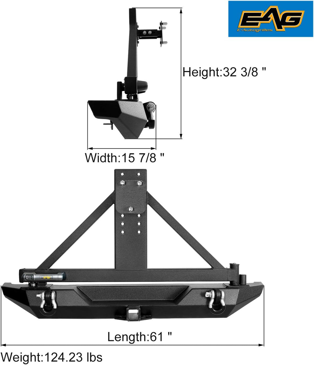 Rock Crawler Rear Bumper with Tire Carrier S1211