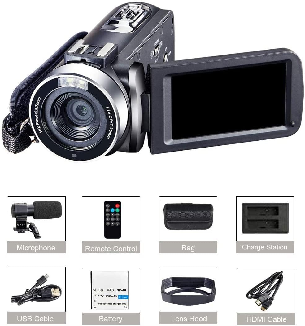 4K 48MP Camcorder with Microphone & Remote Control WiFi Digital Camera Q794