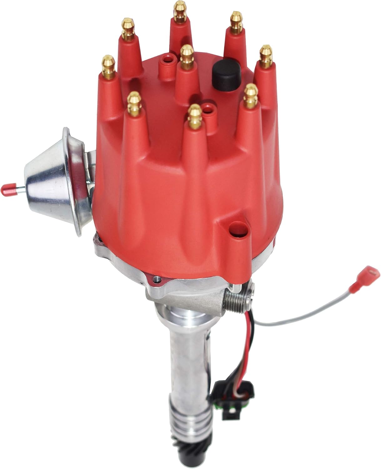 Red 8.0mm Spark Plug Wires & 45K Volt Coil Distributor M2943