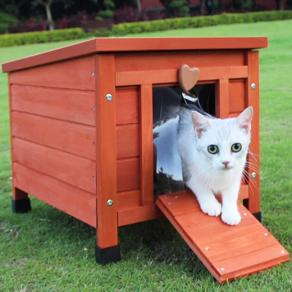 Wooden Bunny Cage Habitat Weatherproof Kitty Condo Z346097