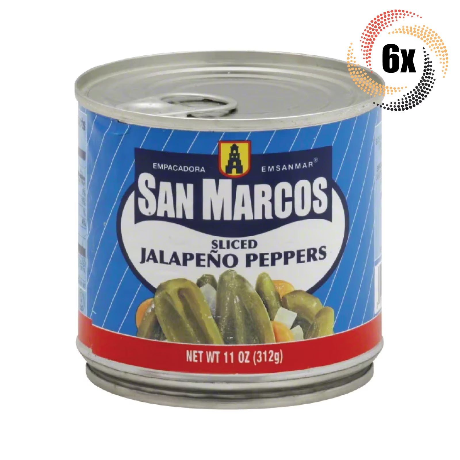 6x Cans San Marcos Sliced Jalapeno Peppers Vegetable 11oz D253473