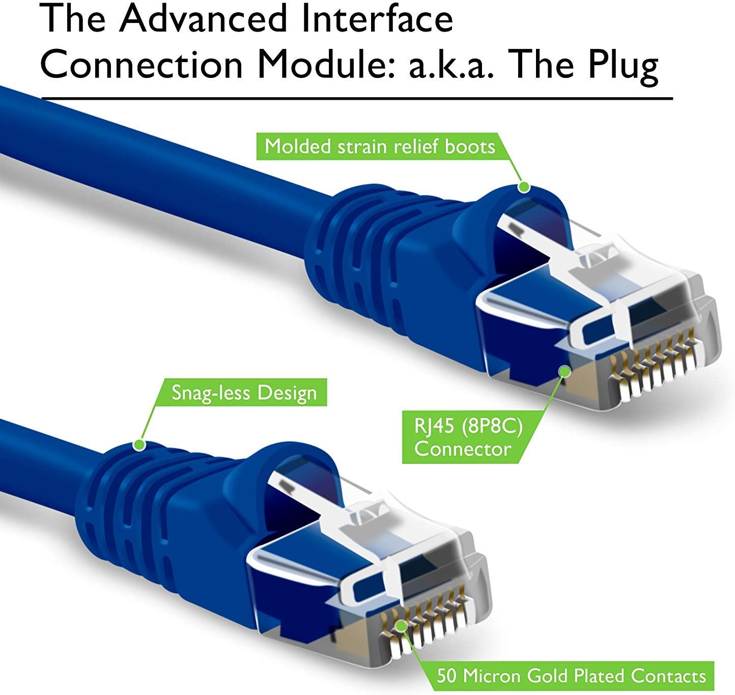 Blue Cat5e Ethernet Patch Cable 7 Feet 20-Pack P783541