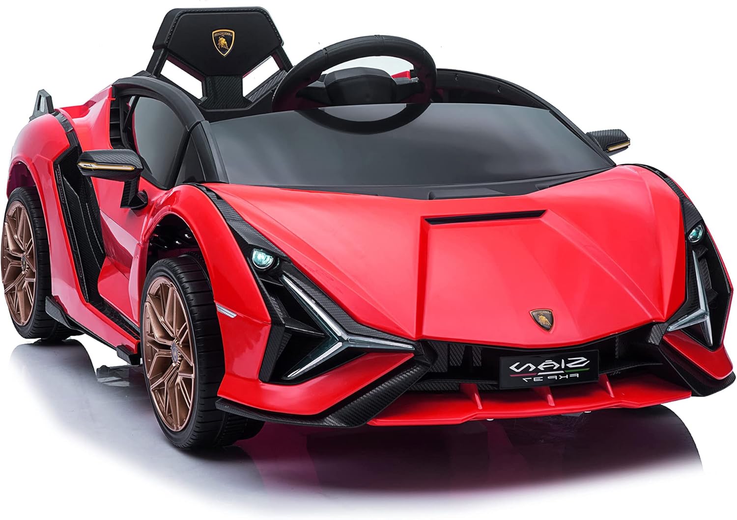 Red Licensed Lamborghini Sian 12V Electric Ride On Car with Parent Remote Control A93199