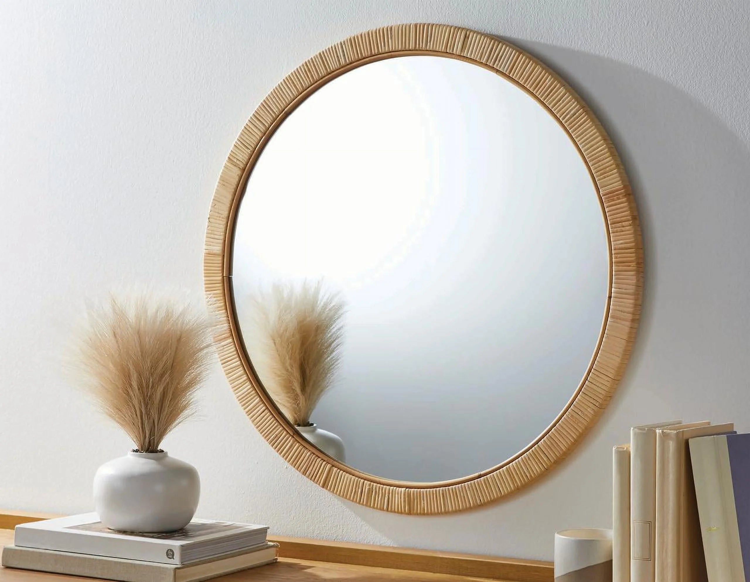 Rattan Round Wall Mirror L223