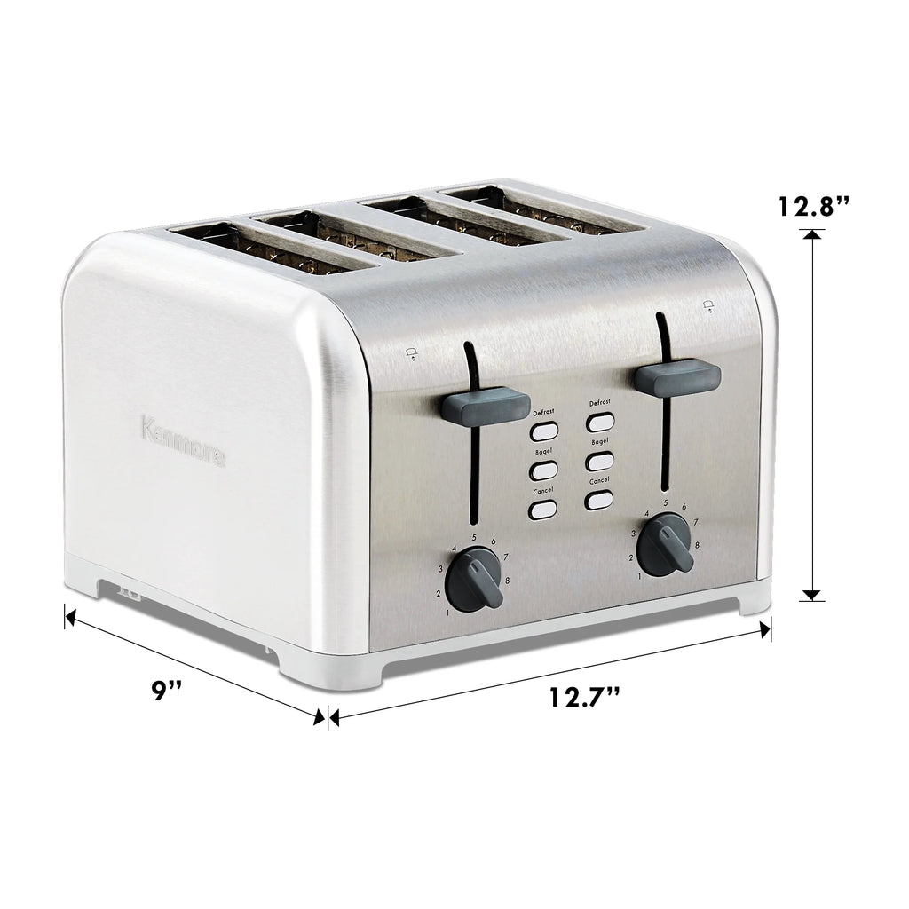 4-Slice Stainless Steel Toaster with Dual Controls I9611