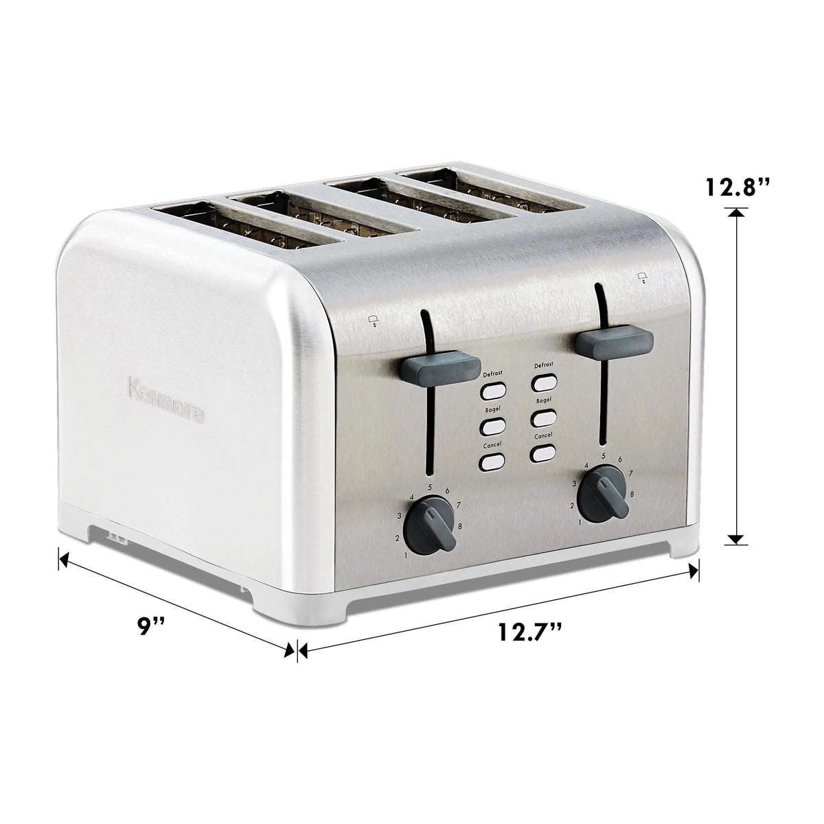 4-Slice Stainless Steel Toaster with Dual Controls I9611