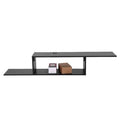 Asymmetrical Floating Wall Mounted TV Console 60 Inches MDF Black U401