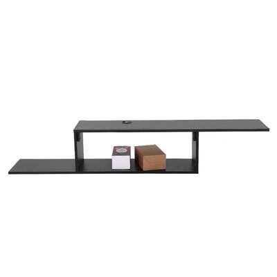 Asymmetrical Floating Wall Mounted TV Console 60 Inches MDF Black U401