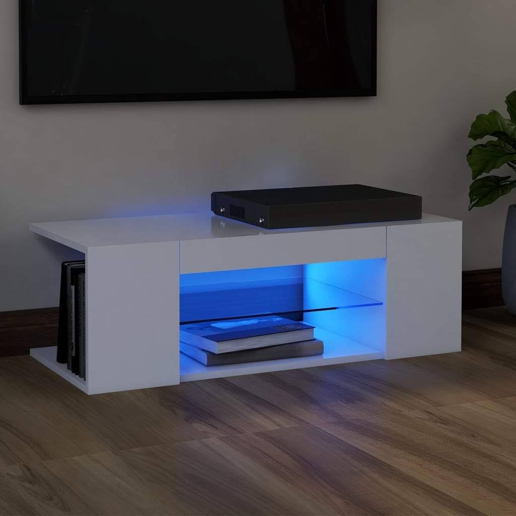 TV Cabinet with LED Lights Black U57373