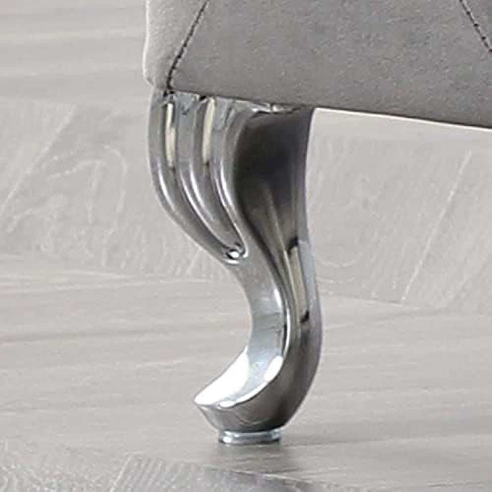 Grey Velvet Ottoman Bench with Flip Top Z37877